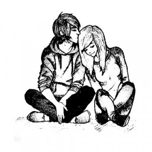 love art couples doodles drawings polyvore