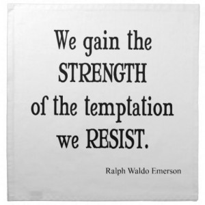 Vintage Emerson Inspirational Strength Quote Cloth Napkin