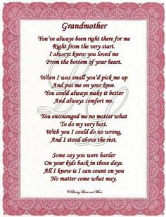 grandma poems | Grandmother poem is for the grandmother who has loved ...