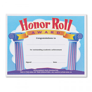 TREND® Honor Roll Award Certificates, 8-1/2 x 11, 30/Pack