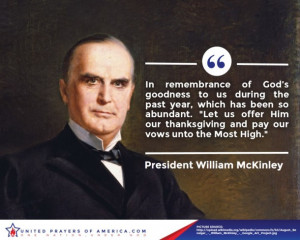 President William McKinley on Thanksgiving