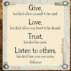 GIVE, LOVE, TRUST.....Ohhhh the truth