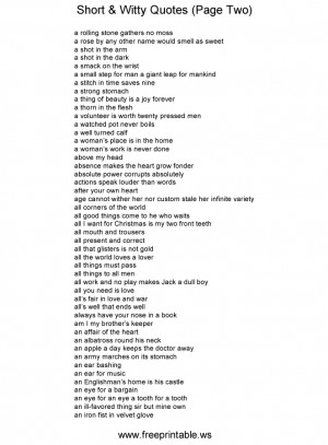 Common Phrases, Short Quotes and Witty Quotes