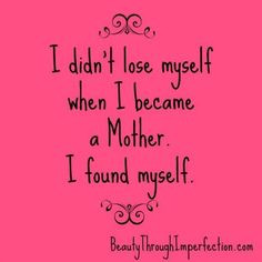 SUCH a great and encouraging post! Being a mother doesn't mean you ...