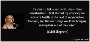 - then menstruation. I first started my advocacy for women's health ...