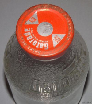 ... Vintage Embossed Lettering Larger Glass Gatorade Thirst Quench Bottle