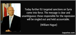 Today further EU targeted sanctions on Syria come into force. The ...