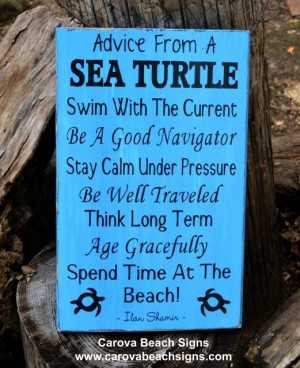 Marine Life, Advice Ocean Poem Quotes, Beach Sayings on Wood, Beach ...