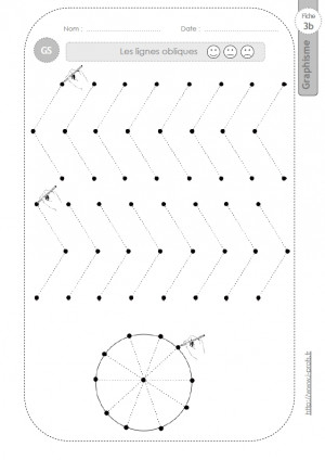 Graphisme et Ecriture Lignes obliques en GS
