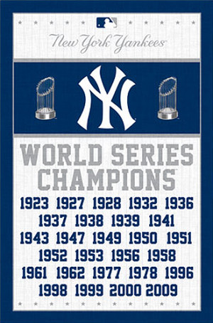 New York Yankees 27-Time World Series Champions Commemorative Poster ...