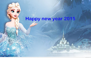 Wallpaper Disney Happy new year with Elsa cartoon