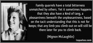 Family quarrels have a total bitterness unmatched by others. Yet it ...