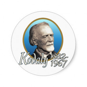 Zoltan Kodaly Round Stickers