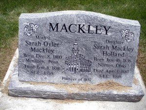 headstone in the Salt Lake City Cemetery, that includes an image of ...