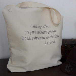 Quote Tote- CS Lewis Hardships Bag