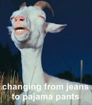 changing from jeans to pajama pants