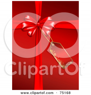... -Of-A-Red-Christmas-Background-With-A-Red-Bow-Ribbons-And-Tag.jpg