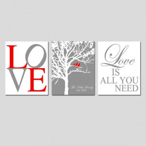 Love - Lovebird Wedding Tree, Love Is All You Need Quote, Family Tree ...