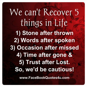 We can't Recover 5 things in Life ,