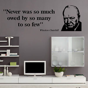 Winston Churchill Quote so much owed to so few wall art vinyl 