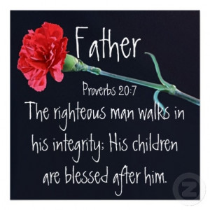 The righteous man bible verse for Fathers Day Posters