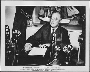 Franklin D. Roosevelt Picture: FDR Giving a Fireside Chat