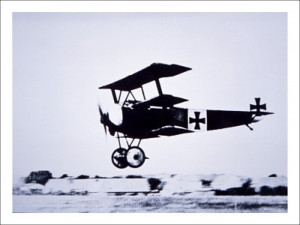 Captain Baron Von Richthofen Landing His Fokker Triplane