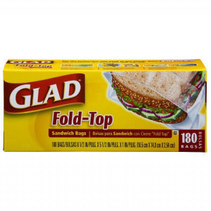 Clorox Glad Fold Top Sandwich Bag 12/180 Ct.
