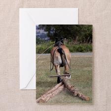 Ardennes Horse Pulls Some Tree Trunk Greeting Card for