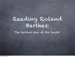 Reading Roland Barthes