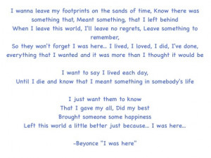 Beyonce I Was Here Quotes Beyonce 