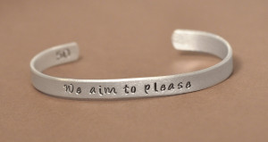 50 Shades of Grey inspired hand stamped bracelet - We aim to please