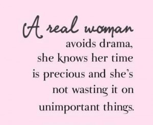 Real woman avoids drama