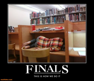 It’s our finals, we can sleep when we want.
