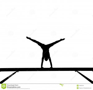 Gymnastics Handstand Silhouette Silhouette of female gymnast