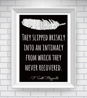 Scott Fitzgerald Print, Literary Quote Typography Print - Black and ...