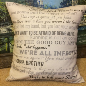 Walking Dead television quote pillow COVER ONLY 16x16inch decor; couch ...