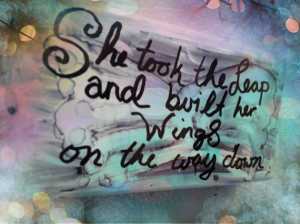 She took the leap and built her wings on the way down- Quotable Magnet