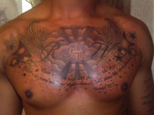 Gorgeous Chest Piece with a Quote