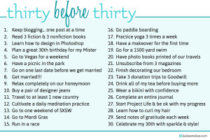Thirty Before Thirty List | kaileenelise.com