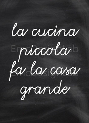 Kitchen Art Print Italian Proverb Quote Cucina Piccola 8