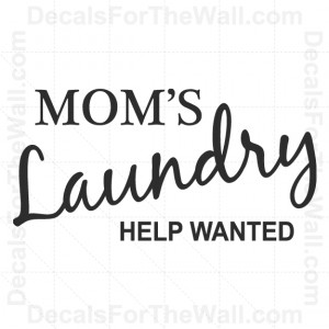 ... Laundry-Help-Wanted-Funny-Room-Wall-Decal-Vinyl-Art-Sticker-Quote-LA02