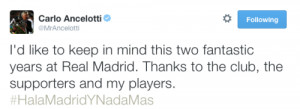 like to keep in mind this two fantastic years at Real Madrid ...