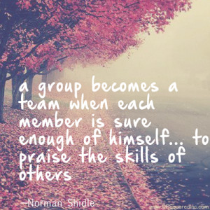 group becomes a team when each member is sure enough of himself and ...