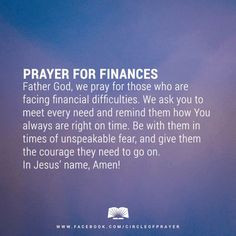 financial prayers