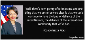 Well, there's been plenty of ultimatums, and one thing that we better ...