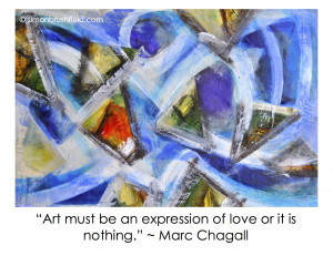Dynamic Love painting by Simon Brushfield_Marc Chagall quote