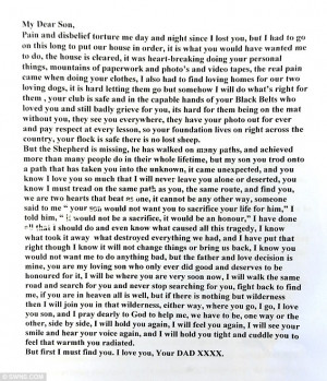 Grieving: The nine page letter Mr Allison Sr sent to the Peterborough ...