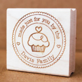 Personalized Heart Round Rubber Stamp