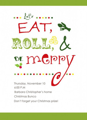 Eat and drink happy christmas invitations quotes